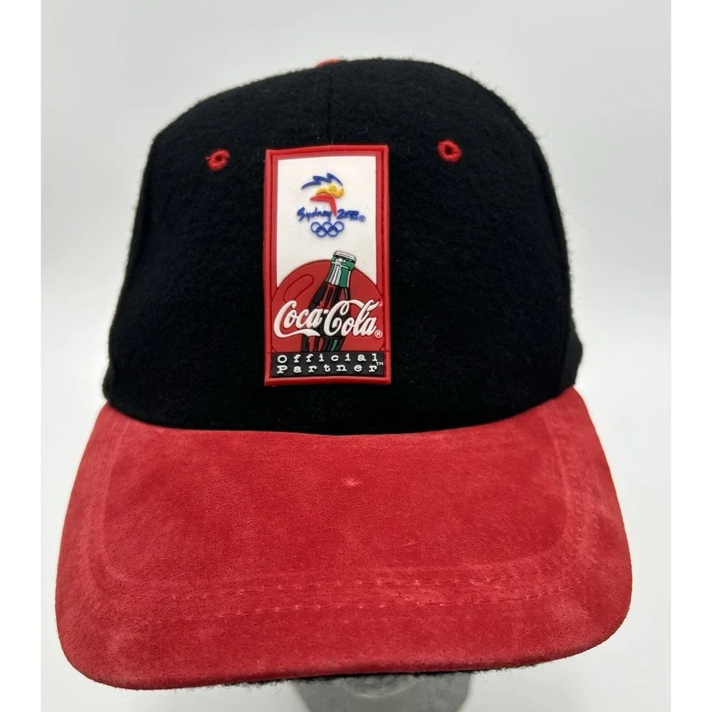 Sydney 2000 Olympic Games Cap Coca-Cola Coke Hat Wool & Suede‎ Vintage 1996